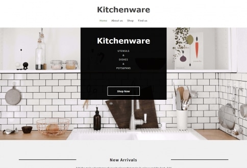 Tema Kitchenware construtor sites Chrome