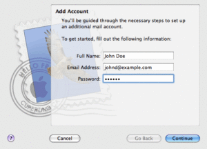 Apple Mail - Adição de nova conta